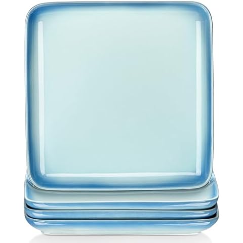 LOVECASA Sky Blue Square Dinner Plates Set Cover