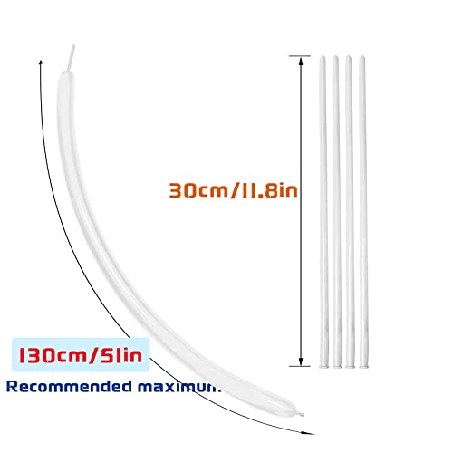 Image of White 260 Balloons, Thickening Long Balloons for Tying Arch, Twisting Latex Animals Magic Modeling Skinny Birthday Balloons for Kid's Party Wedding Decoartion 100pcs