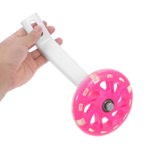 Ruedas de Entrenamiento Holibanna de 16 pulgadas con luces intermitentes rosas y soporte en trípode para bicicleta miniatura 5