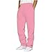 Mens Fleece Sweatpants Heavyweight Casual Athletic Track Pants Open Bottom Baggy Pants with Pockets Joggers Pants for Men Fashion Pink M