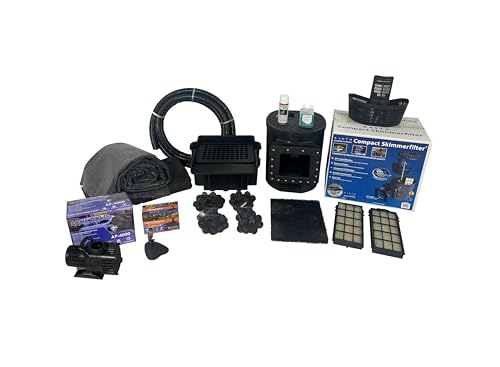 HALF OFF PONDS Savio Select 4,000 GPH Submersible Pump Pond Kit with 20' x 20' EPDM Rubber Pond Liner for Water Garden & Koi Pond