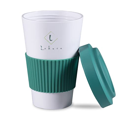 Lukara Ecogo Reusable Cup With Screw-On Lid, Eco-Friendly Coffee Travel Cup For Daily Life, Safe To Go Microwavable No Plastic Sustainable Cup Set, Travel Mug For Your Favorite Hot/Cold Beverage #TOP3