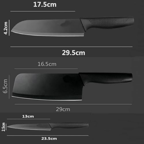 Image of Kitchen Knife Set 3-Piece with Knife Sharpener Tool, Stainless Steel Chef Knives, Sharp Cutting Knives for Kitchen, Vegetable, Fruit & Meat Cutting (3 Knife Set + Knife sharpner)