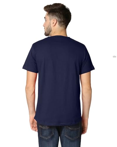 Image of LAZYCHUNKS Henley Neck Men's Cotton Half Plain Sleeves Slim Fit T-Shirt | Round Neck Men's Tshirt | Solid Colors | Summer Wear | - Multicolor