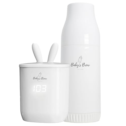 Image of Baby's Brew Portable Bottle Warmer Pro - Milk Warmers for Breastmilk or Formula, Leak-Proof Design, Travel-Friendly, Cordless, Battery-Powered, Baby Shower Set with Formula Dispenser