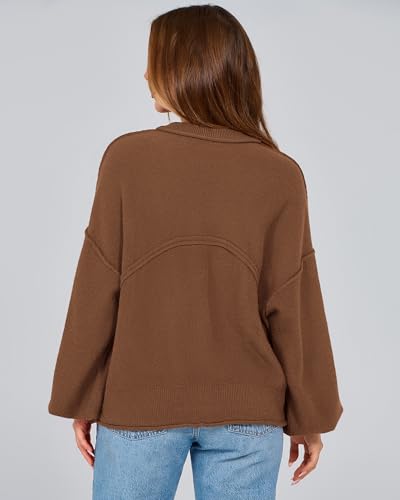 BTFBM Women Oversized Sweater Fall Lantern Long Sleeve Crewneck Winter Outfits Casual Ribbed Knit Pullover Tops 20253