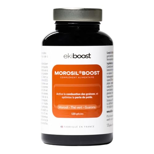 MOROSIL BOOST | Brûleur de graisses hautement dosé | Complément minceur | Thé Vert | Guarana & Zinc | Minceur Homme & femme | Ekiboost | Morosil® | Fabriqué & Conditionné en France | 120 Gélules