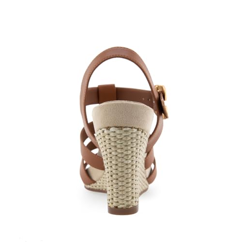 Sandale cale en cuir synthétique marron clair de qualité supérieure 41 - 3