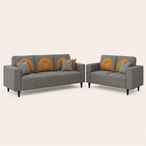Image of Interio by Godrej Windle 5-Seater Fabric Sofa Set (3+2)