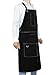 ANTAITHER Black Leather Welding Apron with 6 Pockets - Heavy Duty, Heat & Flame Resistant 36Inch