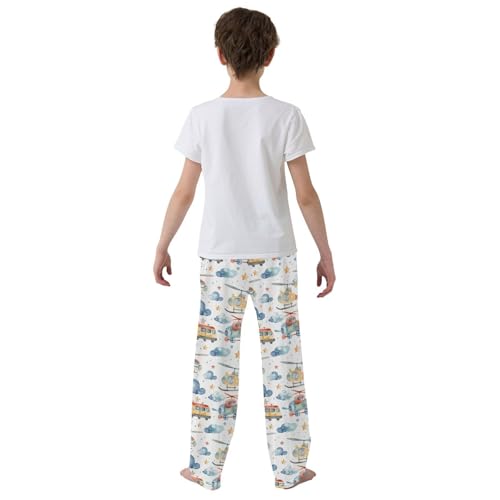 Pajama Bottoms, Clouds Helicopter Pajamas Pant Lounge Wear Sleep Long Pants Casual Sleepwear PJS3