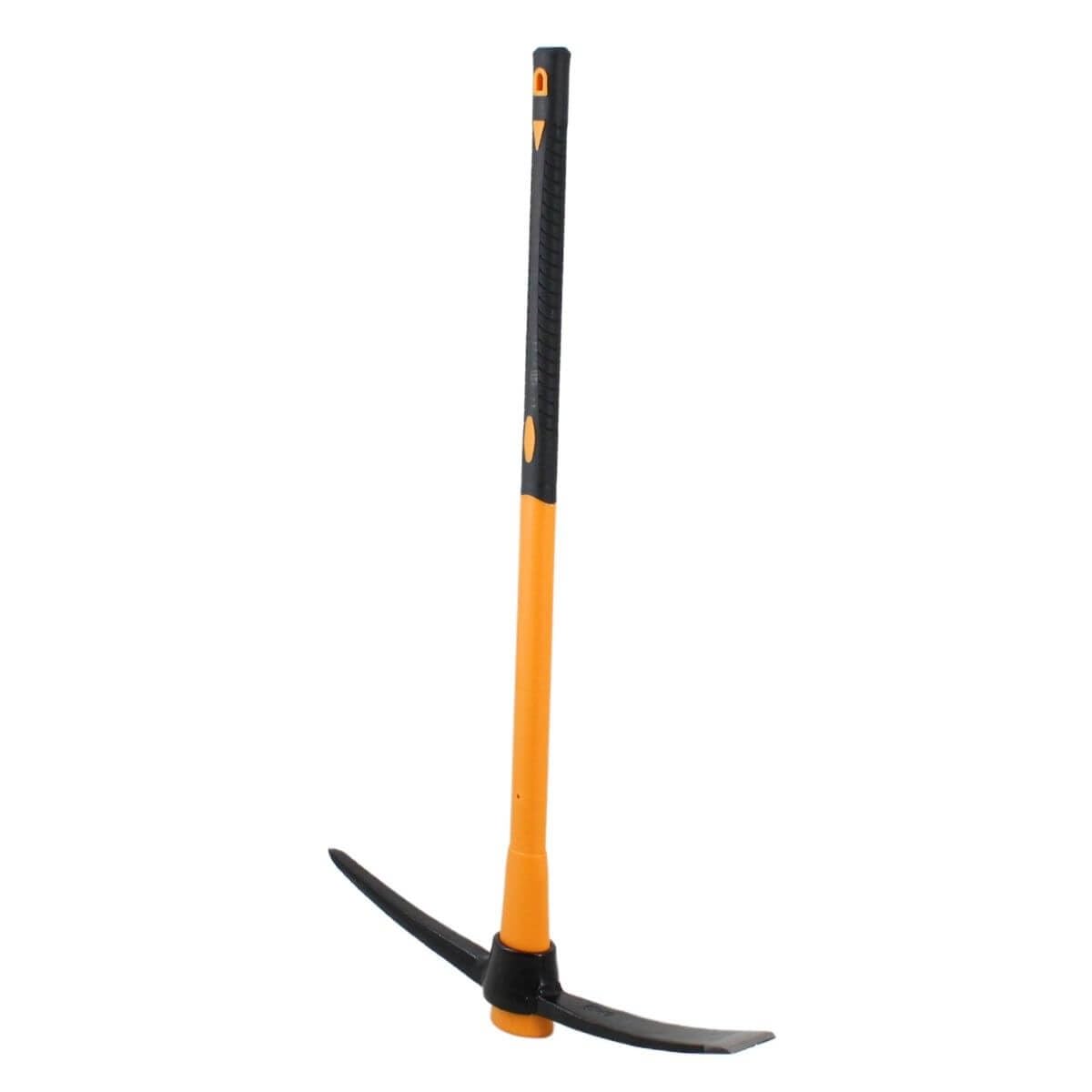 Galaflor Kreuzhacke 1,5 kg aus gehärtetem & geschmiedetem Stahl | Stabiler Fiberglasstiel 90 cm | Spitzhacke & Flachhacke für Harte, steinige Böden | Wurzeln schneiden, Erde lockern, Gartenhacke