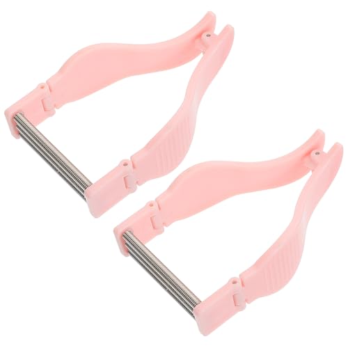 DECOMELODY Depiladora Facial Manual para Mujeres Diseño Ergonómico y Material Hips, Elimina de Forma Delicada el Vello del Mentón y Mejillas, Uso Diario 2 Piezas Rosa