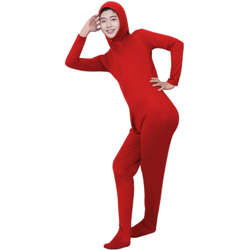 [Formemory] 全身タイツ コスチューム コスプレ 顔部分が開いている 仮装 ストレッチ 顔出し 変装 伸縮 着ぐるみ おもしろ コスチューム 衣装 ハロウィン 仮装 学園祭 歓迎会 文化祭 (レット, M)