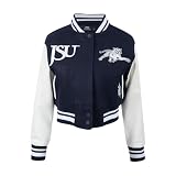 Pro Standard Womens College Jackson State University Classic Essentials Varsity Jacket Midnight Navy/White S
