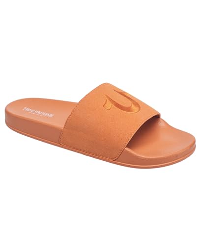 Image of True Religion Men's Logo Slide Sandals - Cushioned Comfort with Bold Horseshoe Strap
