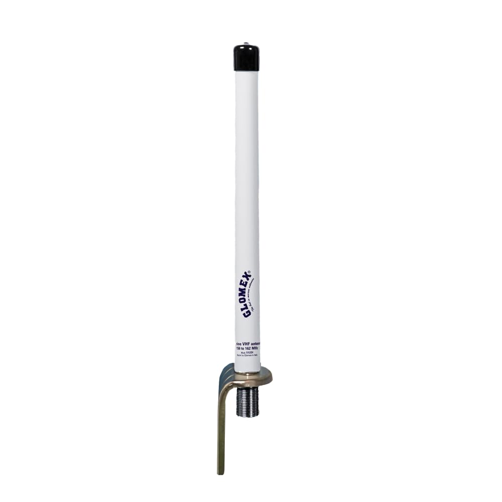 Glomex – Antenna VHF Glomeasy Compatta 25cm (Fibra di Vetro), Modello RA304 – Fast Fitting FME, 3dB, Kit per Testa d'Albero, KIT Per barche a vela – Installazione Rapida e Performante