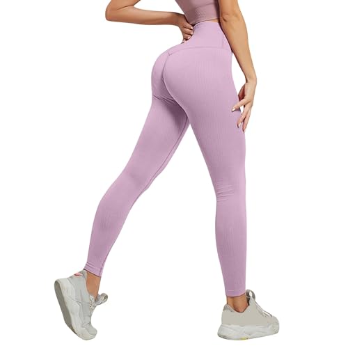 Pantalones de yoga para mujer elásticos deportivos de entrenamiento con cintura alta