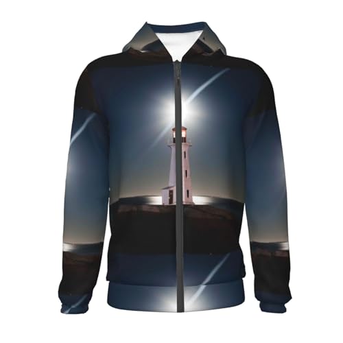 Peggy's Cove Lighthouse Kids Pullover Hoodies Boys Zip Up Sweatshirts Girls Athletic Clothes with Pocket2