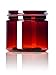 Amber 2 oz Plastic Jar Black Lid - Pack of 12