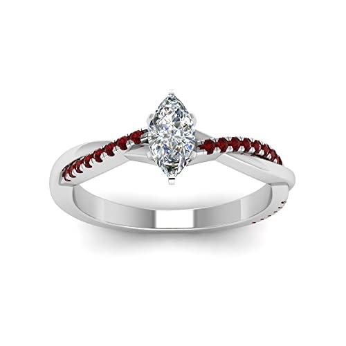 Image of 55Carat Choose Your Gemstone Dainty Infinity Twist Diamond CZ Ring Sterling Silver Marquise Shape Engagement Rings Everyday Jewelry Wedding Jewelry Handmade Gifts for Wife US Size 4 to 12