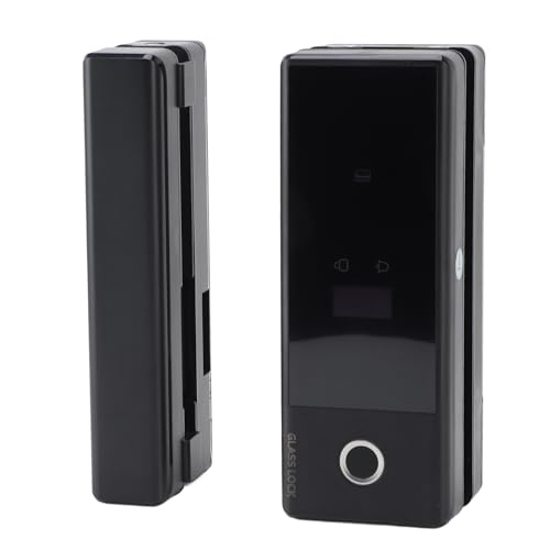 Smart Glass Door Safety Lock, Fingerprint, Password, Card Key Unlock, Digital Keypad Security Keyless Electronic Lock for Frameless Double Door