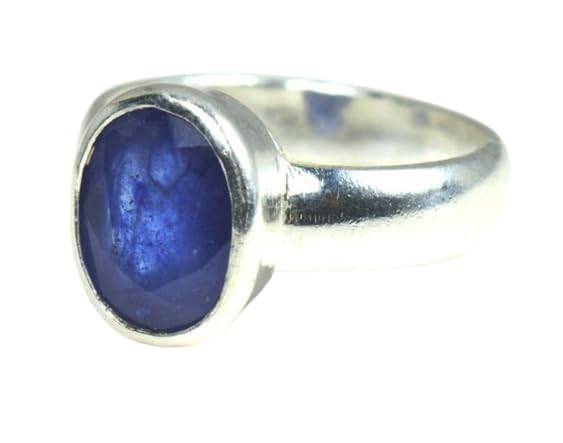 Blue Sapphire 5 Carat Ring नीलम रत्न रिंग 5.50 Ratti Neelam Ratan...