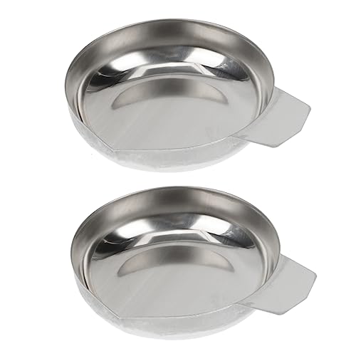 Tofficu 2 Piezas De Pesaje De Acero Inoxidable Para Báscula Digital Con Bandeja Plato De Laboratorio Pesaje En Polvo Sartenes Para Báscula Digital Báscula De Diamante Estante