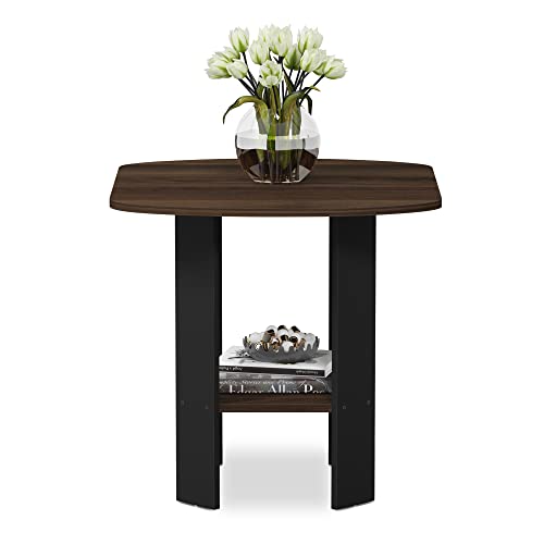 Image of FURINNO Simple Design 2-Pack End Side Table, Columbia Walnut /Black