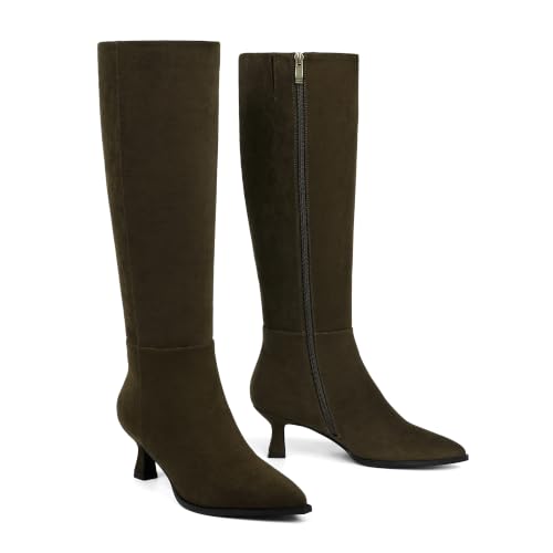 Image of Modatope Knee High Boots for Women Kitten Heel Boots