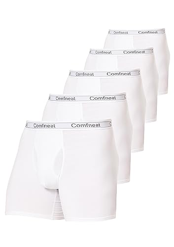 Comfneat Men's 5-Pack Viscose Boxer Briefs Cool Feeling Underwear with Fly