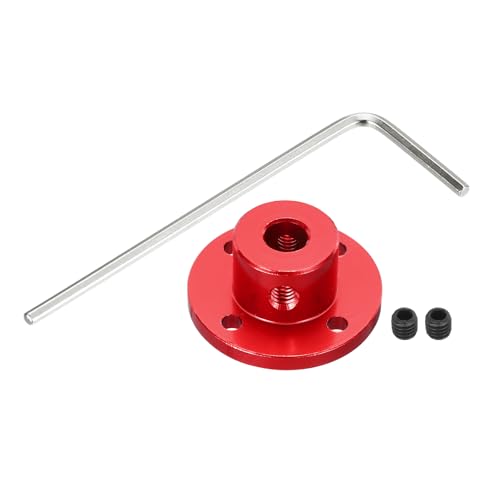 sourcing map Lot de 4 connecteurs à bride de 6 mm - Guide rigide - Accessoire de coupleur d'arbre - Raccords avec mini clé hexagonale et vis de fixation pour moteurs RC - Rouge