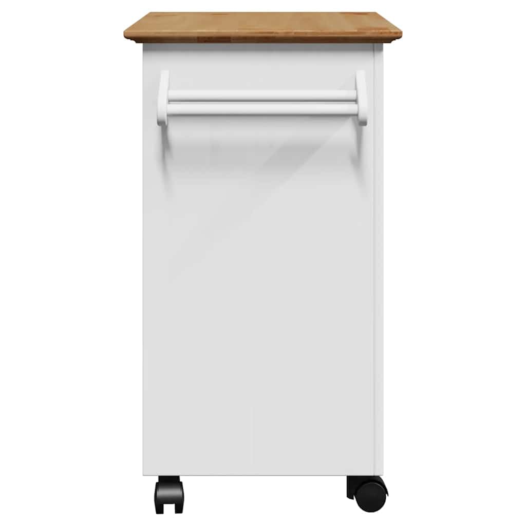 Gecheer Carrello da BODO Bianco e Marrone 72x45x80 cm,Carrellino,Carrello da con Ruote,Carrello portaoggetti,Carrello Credenza,Carrello su Ruote,Carrello di Servizio,P4016876
