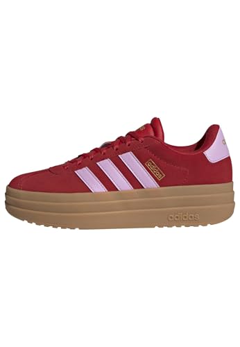Image of adidas Womens Vl Court Bold Lace Up Sneakers Shoes Casual - Pink