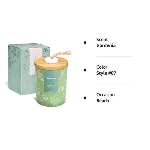 Gardenia Scented Candles For Home Long Lasting Soy Aromatherapy Candle Gifts For Women, Help Relaxing Stress Relief Cool Meditation Healing Calming，Small #TOP5