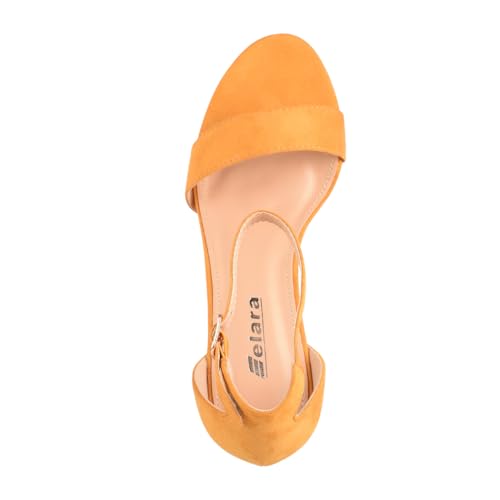 Sandaletten Elara Damen Pumps High Heels Chunkyrayan WW100 in Gelb Größe 37