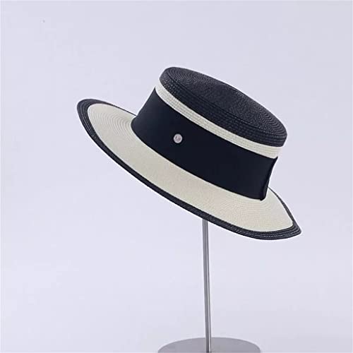 Chapeau de paille bicolore pour femme idéal pour le shopping