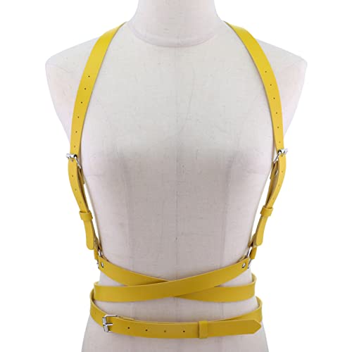 Women Girl Punk Leather Harness Belt Adjustable Goth Body Waist Belt Waist Straps Belt Accessories Belt4