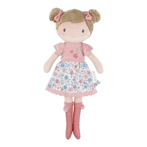 Little Dutch Weiche Stoffpuppe Kuschelpuppe - Puppe Rosa - 35 cm groß - für Mädchen ab 12 Monate - Blumenmädchen