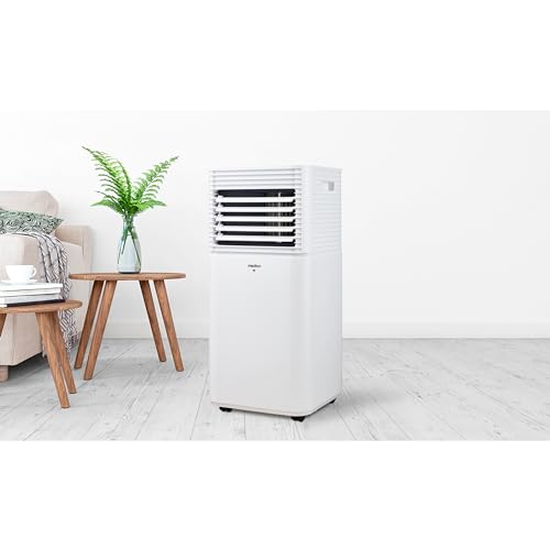 MEDION Smarte Mobile Klimaanlage mit Abluftschlauch P701 (7000 BTU, mobil, inkl. Fensterabdichtung, bis 25m², 3in1 Kühlen Entfeuchten Ventilieren, App- und Sprachsteuerung, Schlafmodus, MD 37672)