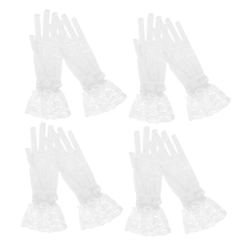 Guantes de encaje para mujer pack de 4 pares elegantes con lazo chic