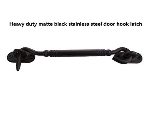 6" Barn Door Lock Sliding Door Lock Barn Gate Latch Privacy Hook And Eye Latch Black,Fireflyweb Heavy Duty Solid Barn Door Lock Latch Extra Thicken Cabin Hooks(Update New Black 6Inch) #TOP6