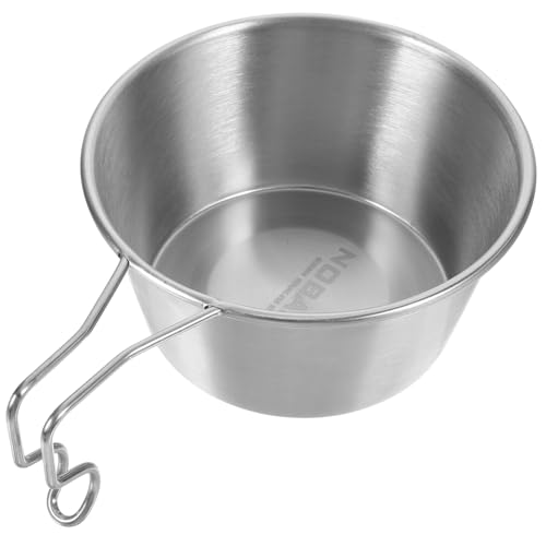 Abaodam Outdoor Stainless Steel Bowl Camping Handle Lightweight Picnic Bowl for Camping Hiking and Picnic Trips