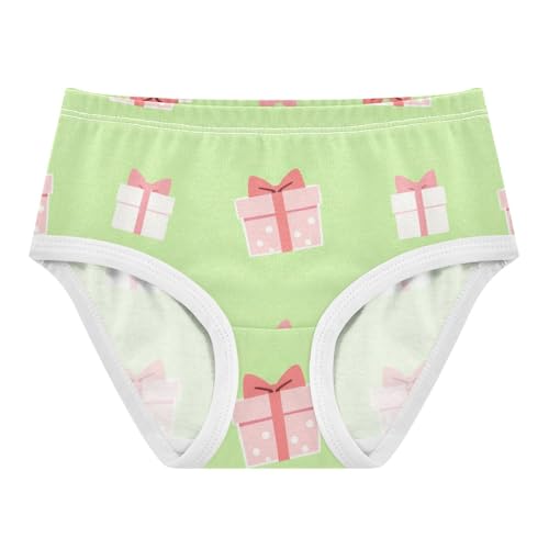 Gift Boxes Pattern Soft Girls' Panties Breathable Toddler Underwear for Toddler Girls in Sizes 2T,3T, 4T, 5T, 6Y and 8Y