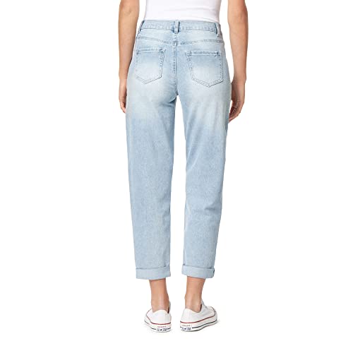 WallFlower Women's Fearless Curvy Barrel High Rise Insta Stretch Juniors Jeans3