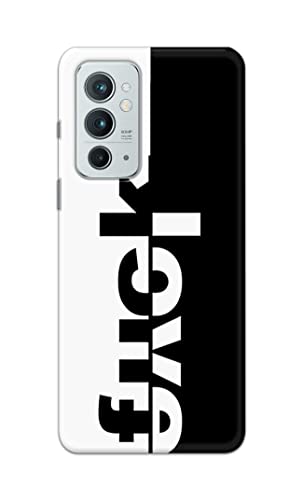 Image of PRINTFIDAA One Words Fukc Love Creative Art Innovative Wonderfull Printed Designer Hard Case for OnePlus 9RT 5G Back Cover -(e) RPM1003