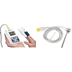 GIMA SATURIMETRO OXY 50 Pulsoximetro da Dito, Portatile, Professionale, Rileva Saturazione e Battito in Continuo & GIMA Sensore SpO2 Neonatale, per Oxy-50, Riutilizzabile