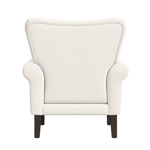 Spatial Order Home Decor | Upholstered Rolled Arm Wingback Accent Chair | Accent Chairs for Living Room & Bedroom | Decorative Home Furniture - Cream - Image 5