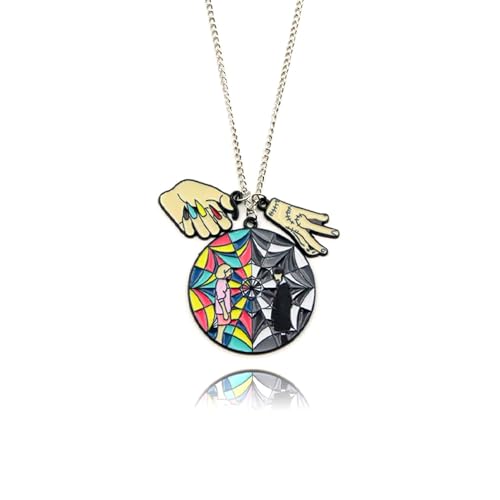 Necklace for Wednesday Addams Cosplay - Enamel Necklace Costume Jewelry Accessories Merch - Halloween Party Gift Stuff