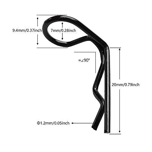 Gdool 30-Pack 90-Degree Angle Body Clips Bent Springy Pins For All 1/10 Scale Model Car Truck Crawler Truck(Black) #TOP2